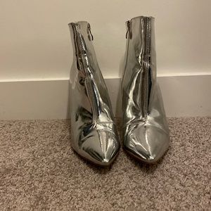 Silver Ankle Booties